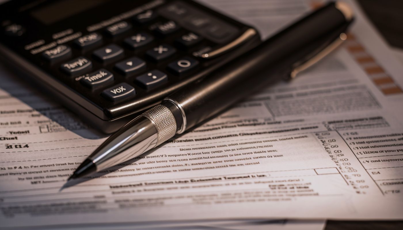 tax form pen reveal financial success generated by ai